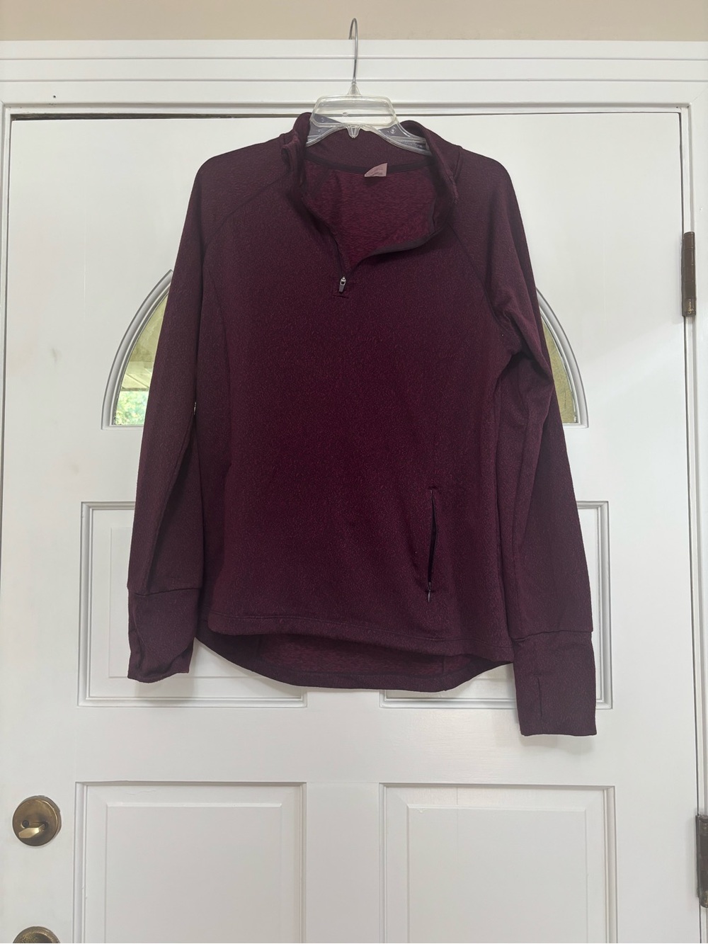 Avia Burgundy Quarter-Zip Turtleneck Pullover